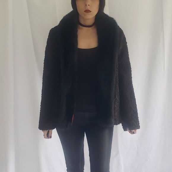 Vintage Jackets & Blazers - 70s Brown and‎ Black Faux Fur Cropped Coat